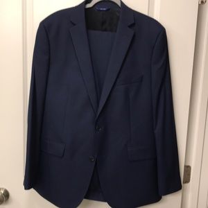 Navy blue suit, unaltered